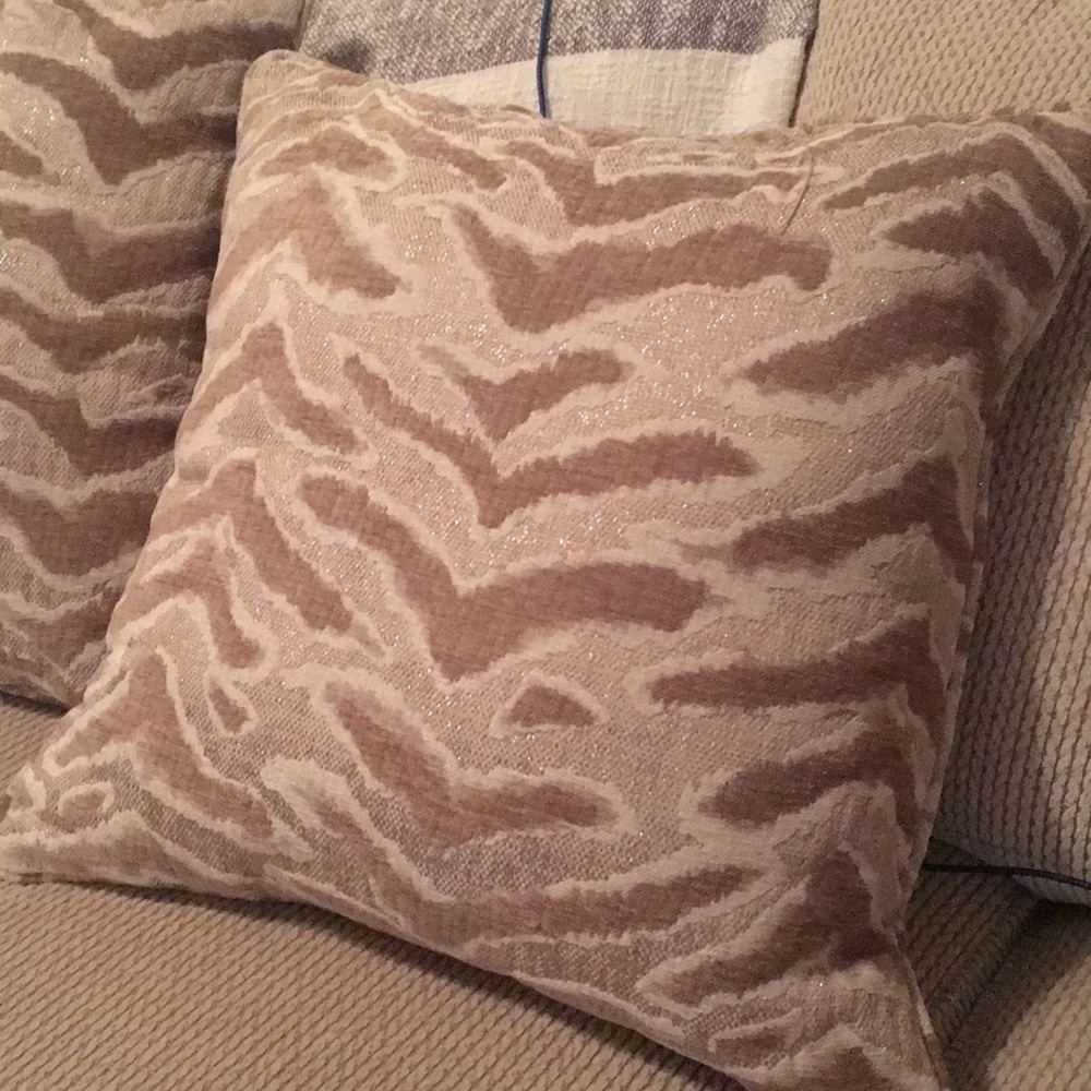 Zebra tan print pillows